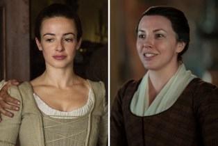 Side-by-side of Laura Donnelly as Jenny in 'Outlander' early seasons and Kristin Atherton as Jenny in 'Outlander' Season 7 Part 2