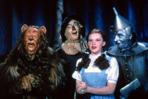 Ray Bolger, Judy Garland, Bert Lahr, and Jack Haley in 'The Wizard of Oz'